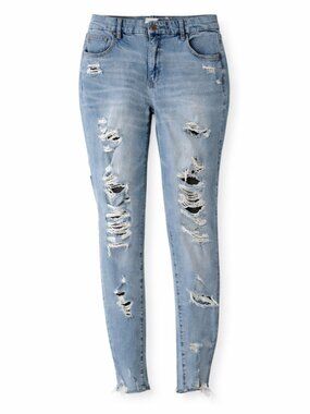 💖 2/40 American Eagle Dream Jean Light Wash Distressed Skinny Jeans